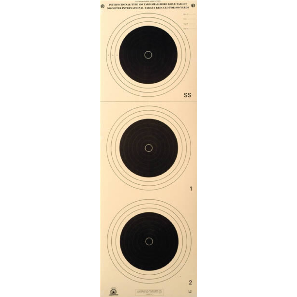 Target A33 100 Yard Reduction of 300 Meter SmallBore Three Bullseye NRA ...