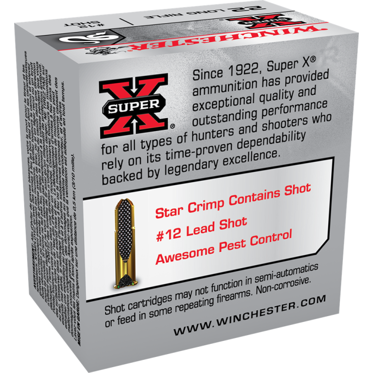 Winchester Rimfire Shotshell 22 LR #12 Shot Ammunition Box 50 ...