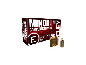 Eley Minor 9mm 115 Grain Competition Ammunition Box of 50