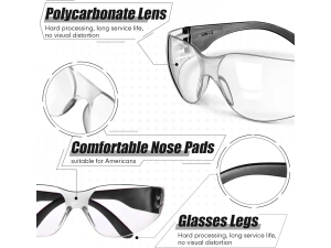 Shooter Safety Glasses Eyewear Anti-Distortion Anti-Fog - CLEAR
