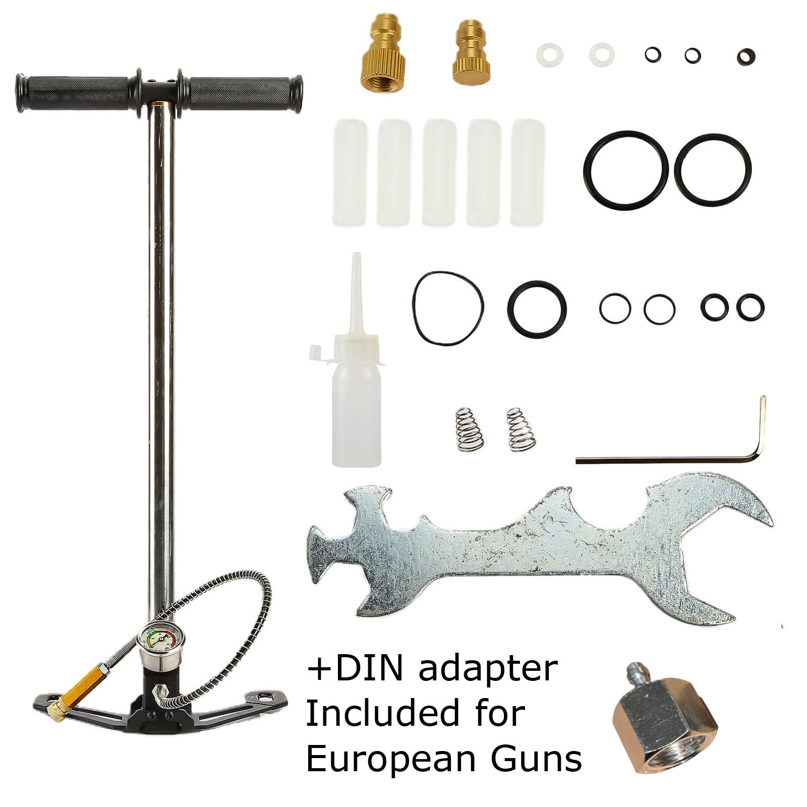 PCP / CA Handpump 4500psi 8mm quick disconnect + DIN adapter - Image 4