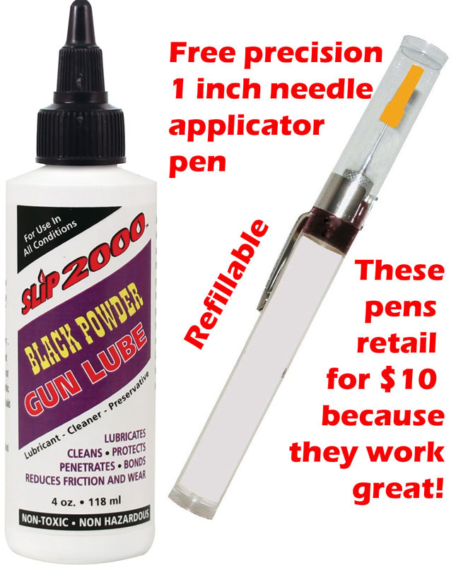 4 oz. Black Powder Lube CLP Slip2000 60855 + Free Pen Refillable